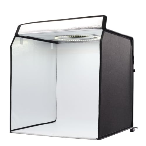 Hama Caja de Fotos, 50 x 50 cm (Estudio fotográfico, Mini Estudio fotográfico, Caja de luz, Caja de luz, Caja Ligera, Caja Blanca, Pantalla Verde, Tienda de luz, Cubo de Fotos, para fotografía de
