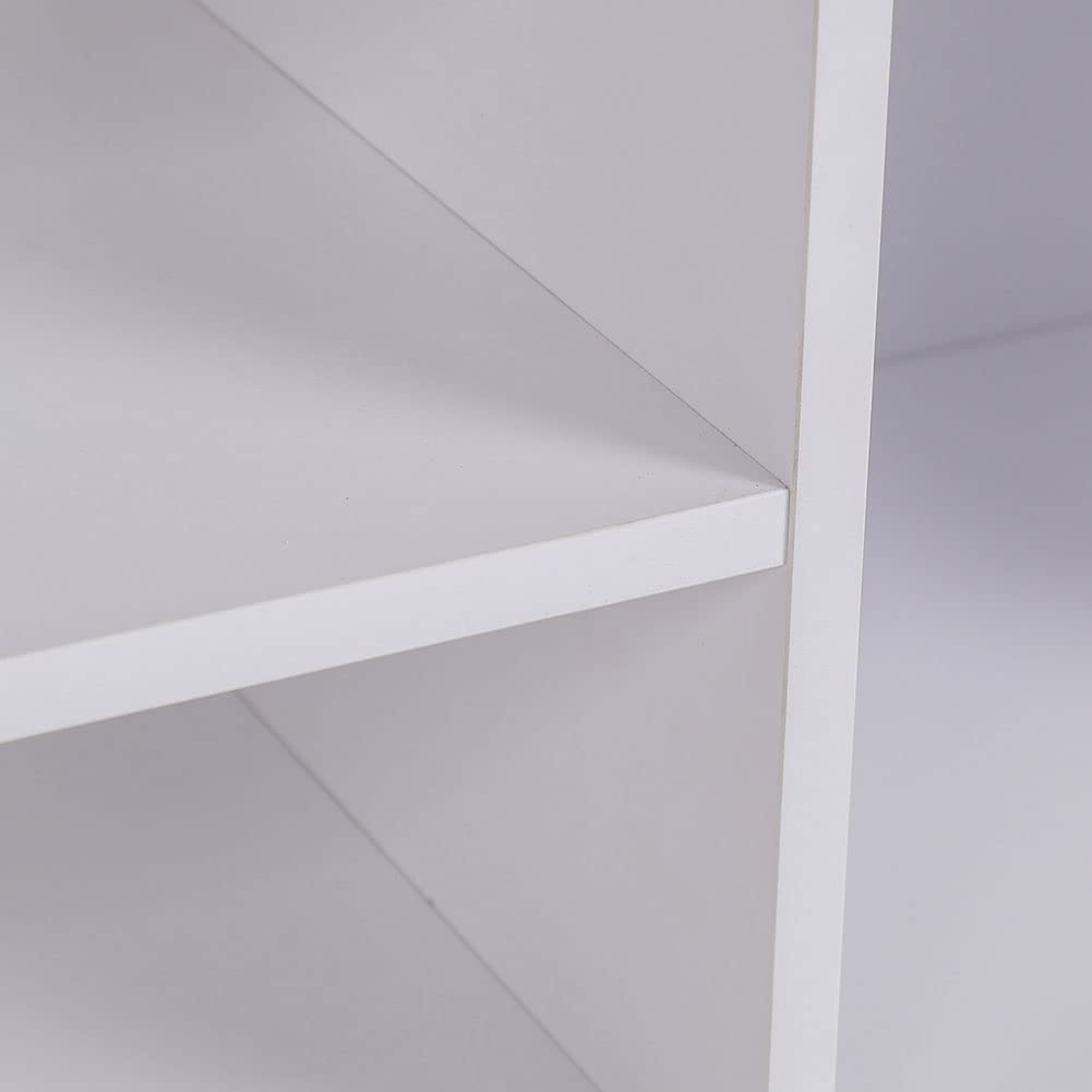 BAKAJI Mueble de TV de Madera MDF aparador con Base de televisión, 2 Compartimentos Abiertos, para Videojuegos y 2 Puertas, tamaño 110 x 35 x 36 cm, Color Blanco, diseño Moderno