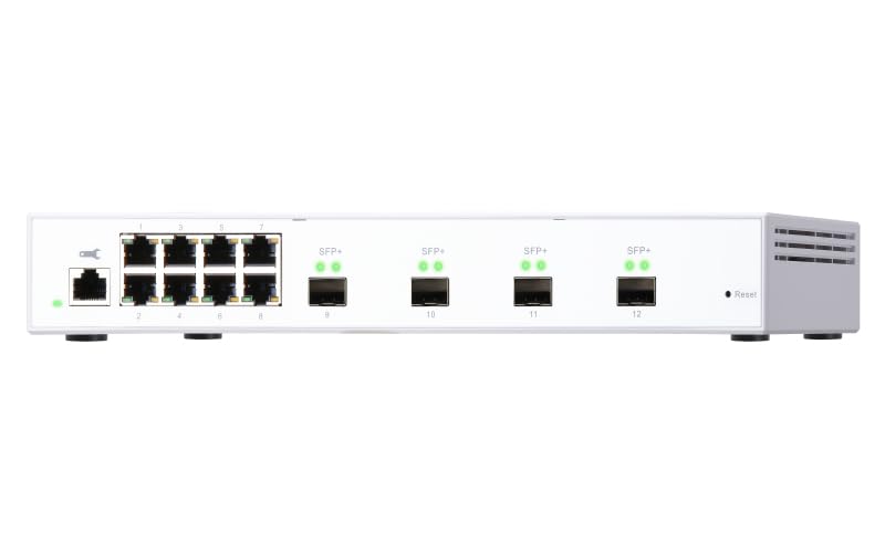 QNAP QSW-M408S QSW-M408S, 8 Port 1Gbps, 4 Port 10GbE SFP+, Web Management Switch