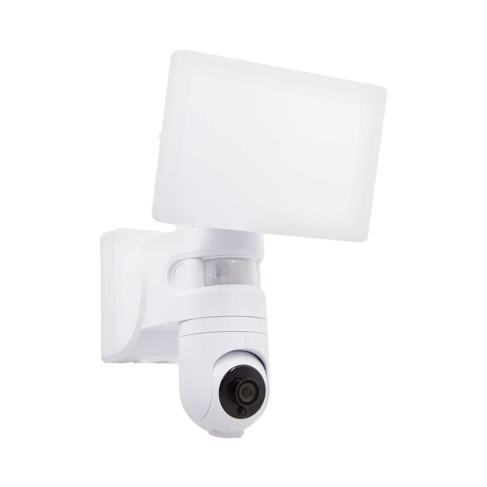 KOZII, Proyector de Pared Conectado con cámara integrada, Detector de Movimiento, 2200 lúmenes, Blanco frío, Ideal para Seguridad Exterior, fácil de Instalar, Compatible con Aplicaciones Smart Home