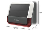Bosch Smart Home Sirena Exterior, un Sistema de Alarma inalámbrico con Panel Solar, le avisará Mediante notificaciones, Blanco