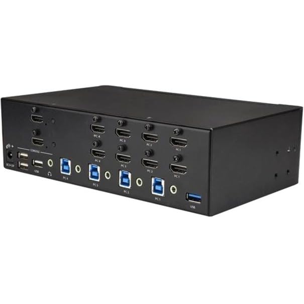 StarTech.com Switch Conmutador KVM de 4 Puertos HDMI - 4K de 30Hz - de Pantalla Doble