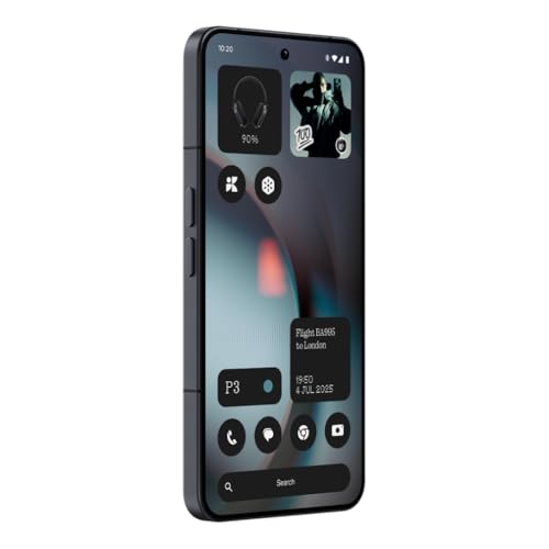 Nothing Phone (3) – Smartphone con Triple Cámara 50MP, Batería de Silicio Carbono de Larga Duración 24h, Pantalla AMOLED 6,67" con 120Hz y Glyph Matrix, 12GB + 256GB - Negro