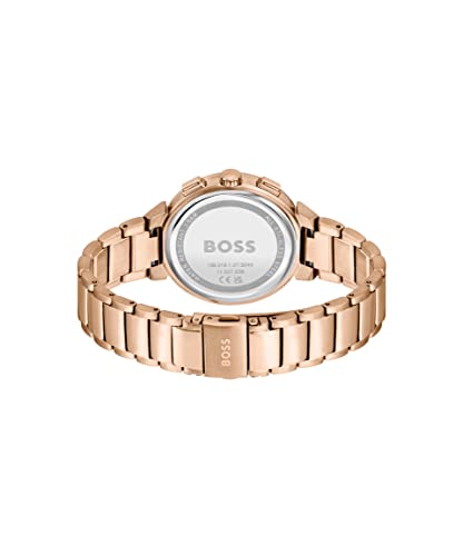 BOSS Reloj Analógico de Cuarzo Multifunción para Mujer Colección One con Correa de Acero Inoxidable de Oro Rosa - 1502678