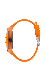 GUESS Trend Casual Tonneau Diamond - Reloj para Hombre, 43 mm, Esfera Negra, Caja y Pulsera de Acero Inoxidable, Naranja, Deportivo/Casual