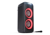 Sharp PS-949 Xparty Street Altavoz Portátil, Bluetooth, a Prueba de Salpicaduras, con Efectos de Luces, Efectos de DJ y Micrófono Incluido.