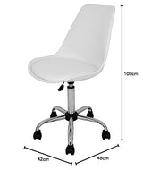 La Silla Española Sanabria Silla de Oficina, Piel Sintética, Blanco, 48x42x100 cm