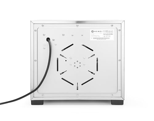HENDI Deshidratador de alimentos, con 6 bandejas, secador eléctrico de frutas y verduras, temporizador de 24 hrs, temperatura regulable 35°-75°C, 230V, 600W, 340x450x(H)311mm, acero inoxidable, PP