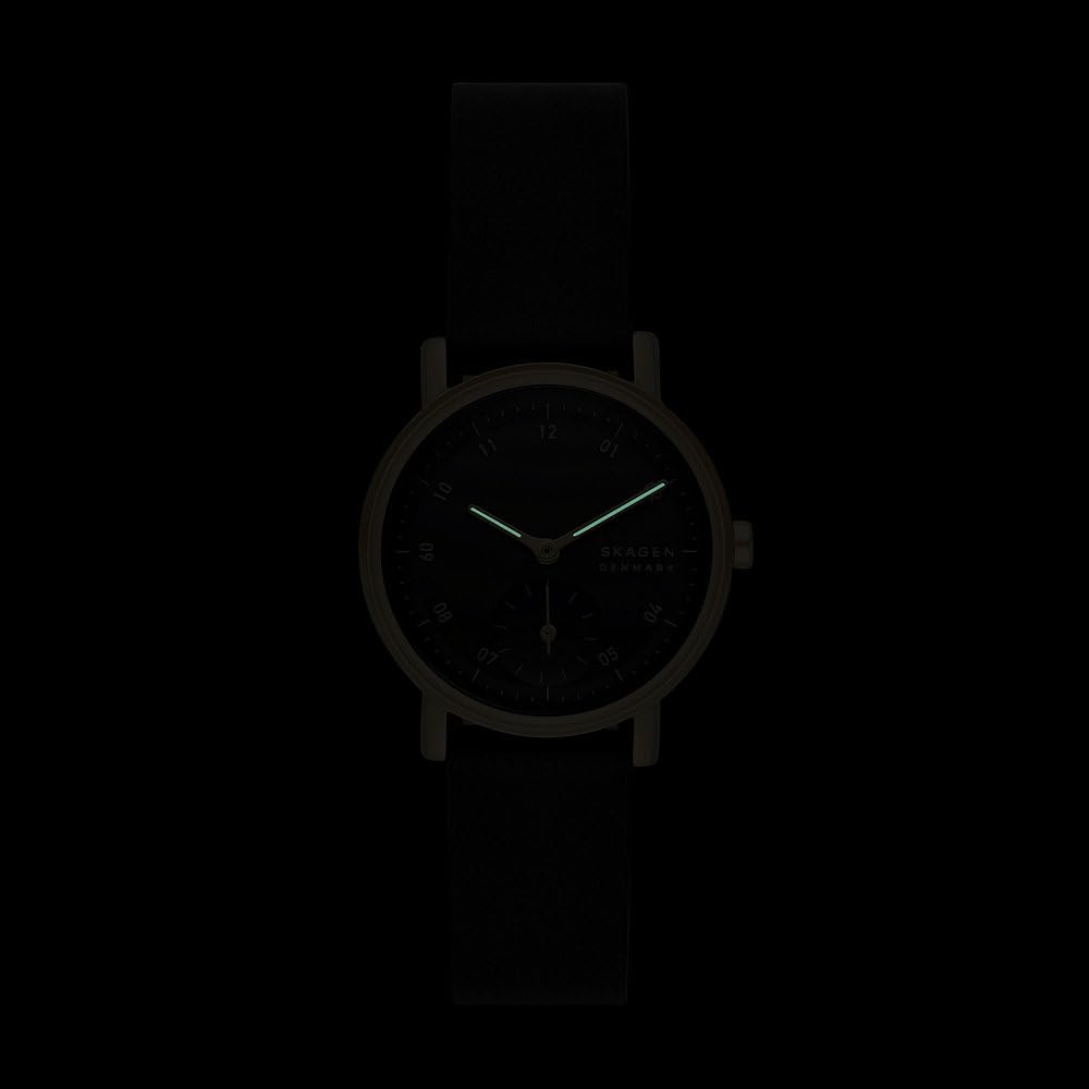 Skagen Kuppel reloj para mujer, movimiento de cuarzo con correa de acero o piel, Negro y tono dorado, 32MM