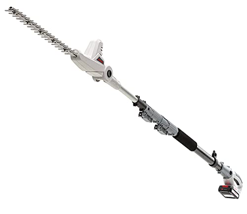 IKRA Tijeras Cortasetos telescópico a batería ICPH 2040, Incl. 2X batería, Cargador rápido y Cinta de Hombro