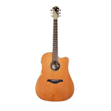 Sevinia Guitarra electroacústica, estilo occidental con parte superior de cedro macizo y parte trasera y laterales de palisandro, ecualizador de 3 bandas, afinador, diapasón de palisandro, bolsa