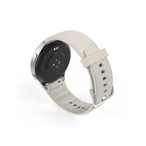 HAMA | Smartwatch 8900 (Reloj Inteligente, con GPS, Pantalla Tactil Amoled, Reloj Deportivo, Permite Hacer Llamadas en Manos Libres) Color Plata y Beige.