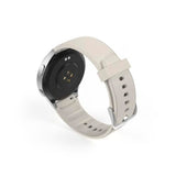 HAMA | Smartwatch 8900 (Reloj Inteligente, con GPS, Pantalla Tactil Amoled, Reloj Deportivo, Permite Hacer Llamadas en Manos Libres) Color Plata y Beige.