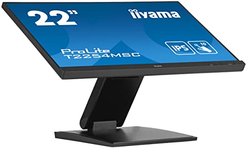 iiyama T2254MSC-B1AG 21,5" PCAP 10P Táctil, Anti Glare Coating, 1920x1080, Panel IPS, Slim Bezel, Altavoces, HDMI, DisplayPort, Double Hinge Stand, 250cd/m², USB HUB (2X 3.0), USB Táctil Interface