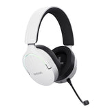 Trust Gaming GXT 491W Fayzo Cascos Gaming Inalámbricos Bluetooth + 2.4 GHz, 7.1 Sonido Envolvente, Batería de 22 Horas, Auriculares Inalámbricos RGB Over-Ear PC PS5 PS4 Switch - Blanco