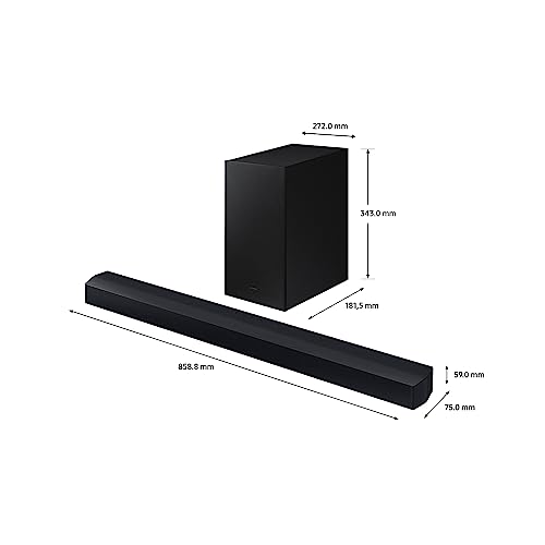 Samsung Barra de Sonido HW-C430/ZF - Subwoofer inalámbrico incluido, Dolby Digital 2.1, Modo Juego, Bluetooth 4.2 Power On y One Remote Control