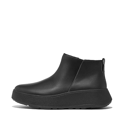 Fitflop Botines de Cuero F-Mode, Botas Cortas al Tobillo Mujer, Todo Negro, 38 EU