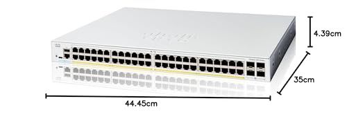 Cisco Switch Inteligente Cisco Catalyst 1200-48P-4G, GE de 48 Puertos, PoE, SFP GE 4x1, protección Limitada de por Vida (C1200-48P-4G)