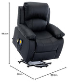 Astan Hogar Sillón Relax con Función Auto-Ayuda (Levanta Personas), Reclinación Eléctrica, Masaje Y Termoterapia, Modelo Ramón AH-AR30930NG, Negro,