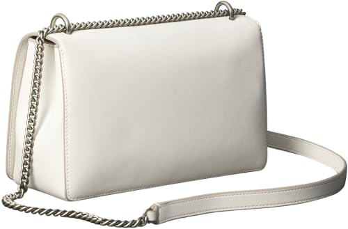 Calvin Klein Bolso bandolera Mujer Sculpted Flap con cadena, Blanco (Lily White), Talla Única