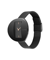 Calvin Klein Reloj Analógico de Cuarzo para Mujer Colección Circular Mesh con Correa de Malla de Acero Inoxidable Negra - 25200018