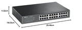 TP-Link TL-SG1024DE - Gigabit Ethernet Switch de 24 Puertos (Easy Smart Managed, Plus no gestionado, Plug and Play, Escritorio, Montaje en Bastidor, Metal, Sin Ventilador, Vida Útil Limitada)