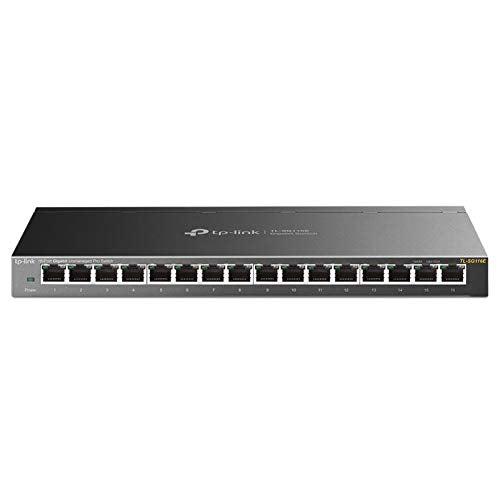Switch 16 Puertos Gigabit, Chasis Metálico, Soporte para VLAN y QoS - Ideal para Redes de Oficina y Mejorar la Conectividad.