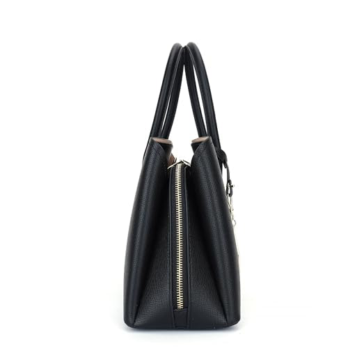 Carlheim Women's Shoulderbags Classis Genuine Leather, Black