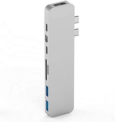 Hyper Pro - 8 en 2 con 8 HDMI 4K USB 3.0 USB-C Mini DisplayPort y Lector de Tarjetas SD y Micro SD - Plata