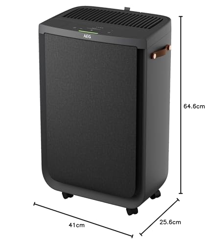 AEG APU72771DG Purificador de Aire, Filtro HEPA, Elimina 99,5% Bacterias, Capacidad hasta 70m2, 3 velocidades, Táctil, Control por voz, Wi-fi, Sensor humedad/temperatura, Filtrado 4 etapas, Gris