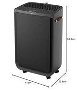 AEG APU72771DG Purificador de Aire, Filtro HEPA, Elimina 99,5% Bacterias, Capacidad hasta 70m2, 3 velocidades, Táctil, Control por voz, Wi-fi, Sensor humedad/temperatura, Filtrado 4 etapas, Gris