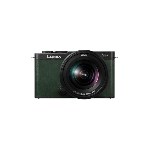 Panasonic Lumix DC-S9KE-G Cámara Vlogs, Puerta Abierta Fotograma Completo Sin Espejo, 24,2 MP, 6K/4K, PDAF 779, Estabilización Imagen, Angulo Libre, WiFi 5 GHz, Verde Oliva, Lente 20-60 mm (Zoom x3)