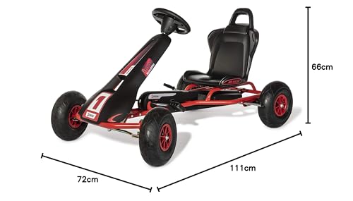 ROLLY TOYS Tretfahrzeuge Ferbedo Go AR 8R (Kart en Negro/Rojo con Volante de Sonido y neumáticos Desde Aprox. 5-11 años) 112012, Color, groß