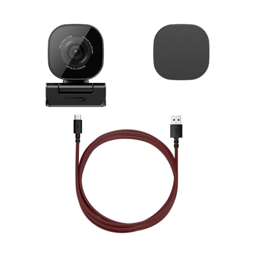 HyperX Vision S - Webcam para Streaming y creacion de Contenido, 4K a 30fps, FHD 1080p a 60fps, Youtube, Gaming Twitch, PC/Mac, Negro