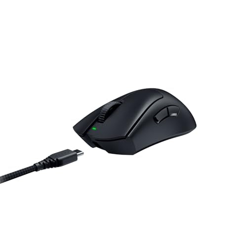 Razer DeathAdder V3 Pro - Ratón Ligero Inalámbrico Ergonómico para Deportes Electrónicos (63 Gramos, Sensor Óptico Focus Pro 30K, Interruptores de Ratón Gen-3, Hyperspeed Wireless) Negro