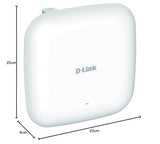 D-Link DAP-X2810 Punto Acceso Wi-Fi 6, profesional, 1800 Mbps, Antenas 2x2, LAN Gigabit, OFDMA, 1024 QAM, PoE, MU-MIMO, standalone o gestión unificada con controladora local/remoto para roaming