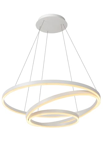LUCIDE TRINITI - Lámpara colgante - Ø 80 cm - LED Regul. - 3000K - Blanco