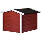 dobar® Garaje para Robot cortacésped de Madera como Kit de construcción – Refugio para Robot cortacésped con Techo bituminoso – 76 x 68 x 52 cm – Rojo/Blanco