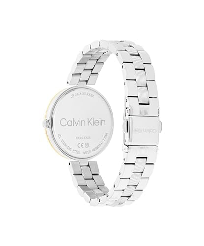 Calvin Klein Reloj De Movimiento De Cuarzo De Dos Manecillas para Mujer Colección Gleam con Correa de Acero Inoxidable Bicolor - 25100012