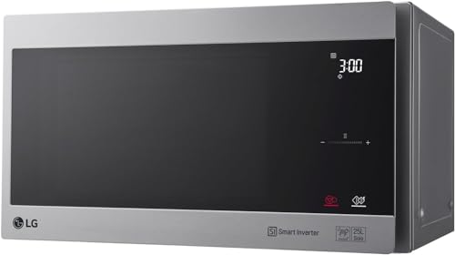LG Microondas MS2595CIS con tecnología Smart Inverter 25 litros de capacidad, 1000 W, programas automáticos, niveles de potencia ajustables y función EasyClean, color plateado