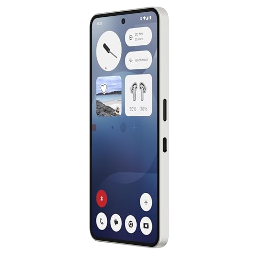 Nothing Phone (3a) 256 GB - Handy mit Essential Space, 50-MP-Hauptkamera, 32-MP-Frontkamera, 30-facher Ultra-Zoom, 12 GB RAM, Langer Akkulaufzeit und 6,77 Zoll Flexibles FHD+ AMOLED-Display - Weiß