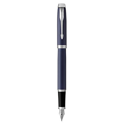 PARKER IM, pluma estilográfica azul mate, con plumín fino y recambio de tinta azul (1931647)