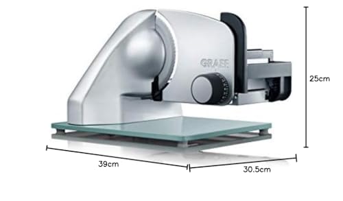 GRAEF Classic C20 - Cortafiambres eléctrico, 170 W, cuchilla Ø170 mm, metálico, corte 0-20 mm, fabricado en Alemania, motor condensador, plateado