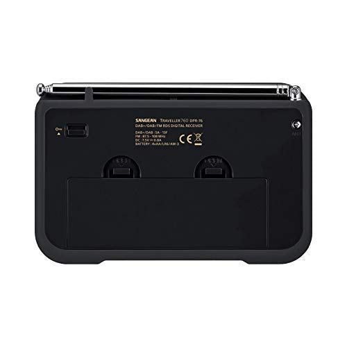 Sangean DAB + radio portátil DPR-76 FM recargable Negro