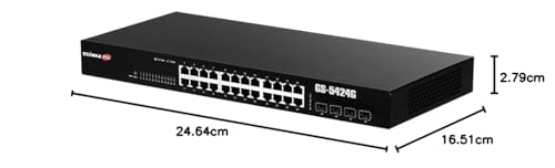 Edimax Gs-5424G Negro - Switch De Red (Gestionado, Gigabit Ethernet (10/100/1000), Montaje En Rack, 1U)