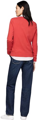 Tommy Hilfiger Mujer Jersey V-Neck Jersey de Punto, Rojo (Terra Red), 3XL