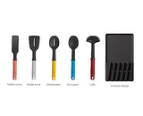Joseph Joseph Elevate Cuchillos de Cocina Profesionales y Utensilios de Cocina, 10 piezas, con Almacenamiento para Cajón, Negro/Multicolor