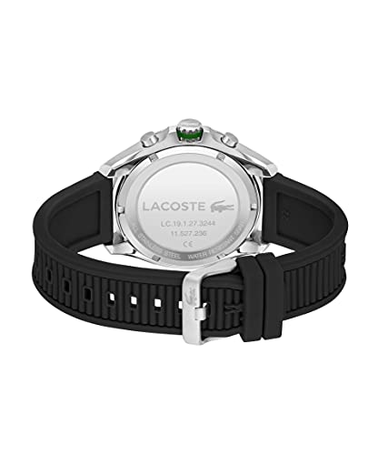 Lacoste Reloj Cronógrafo de Cuarzo para Hombre Colección TIEBREAKER con Correa de Silicona Negra - 2011152