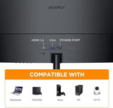 KOORUI Monitor Curvo - 27 Pulgadas Full HD (1920x1080 a 75 Hz, 5ms, VA 3000:1, Curvatura 1500R, HDMI, VGA, Antirreflejo, Eye Ease, Inclinación)