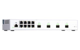 QNAP QSW-M408S QSW-M408S, 8 Port 1Gbps, 4 Port 10GbE SFP+, Web Management Switch